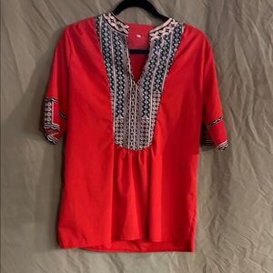 Cute native theme silk blend top